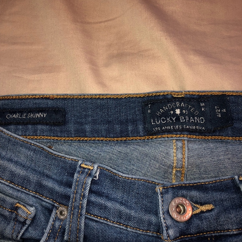 Charlie, tipped knee stretch jeans